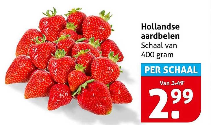 Hollandse aardbeien Schaal van 400 gram PER SCHAAL