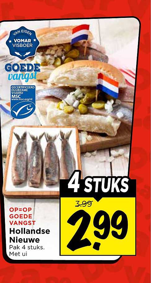 Hollandse Nieuwe Pak 4 stuks. Met ui 4 STUKS