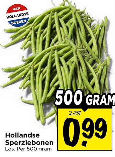 Hollandse Sperziebonen Los. Per 500 gram
