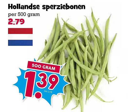 Hollandse sperziebonen per 500 gram