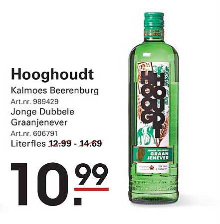 Hooghoudt Kalmoes Beerenburg Jonge Dubbele Graanjenever Literfles