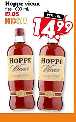 Hoppe vieux fles 1000 ml. NIX18 PER FLES
