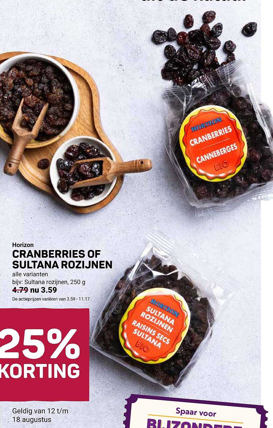 Horizon CRANBERRIES OF SULTANA ROZIJNEN