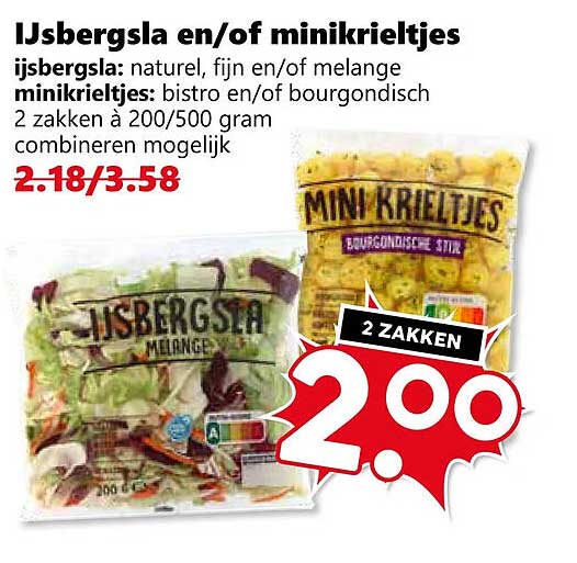 IJsbergsla en/of minikrieltjes