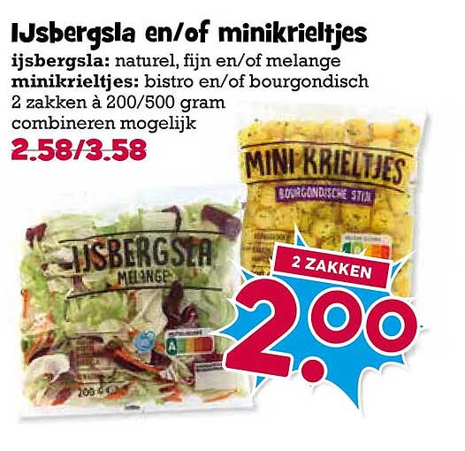 IJsbergsla en/of minikrieltjes