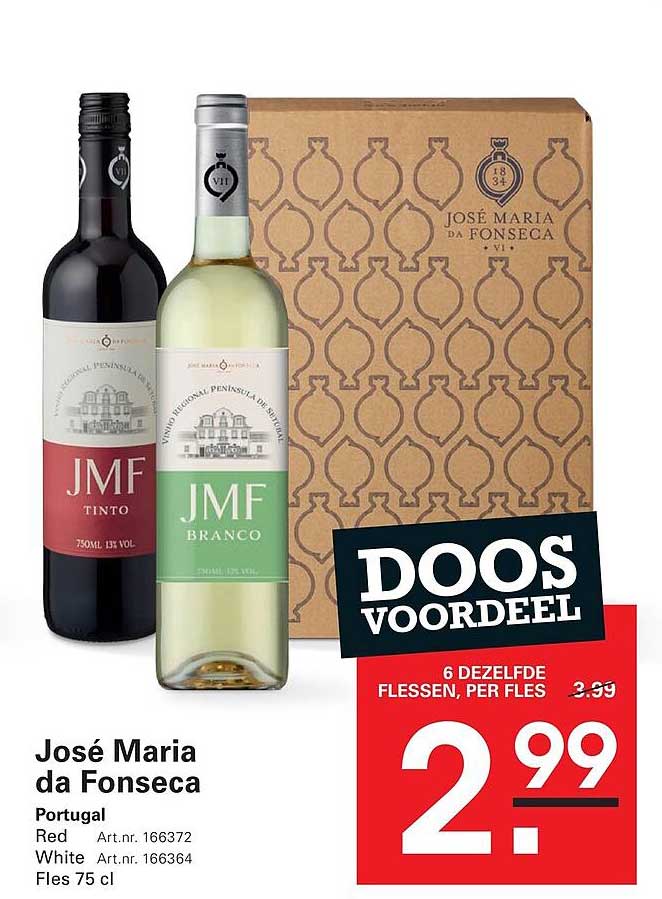 José Maria da Fonseca Doos voordeel 6 dezelfde flessen, per fles