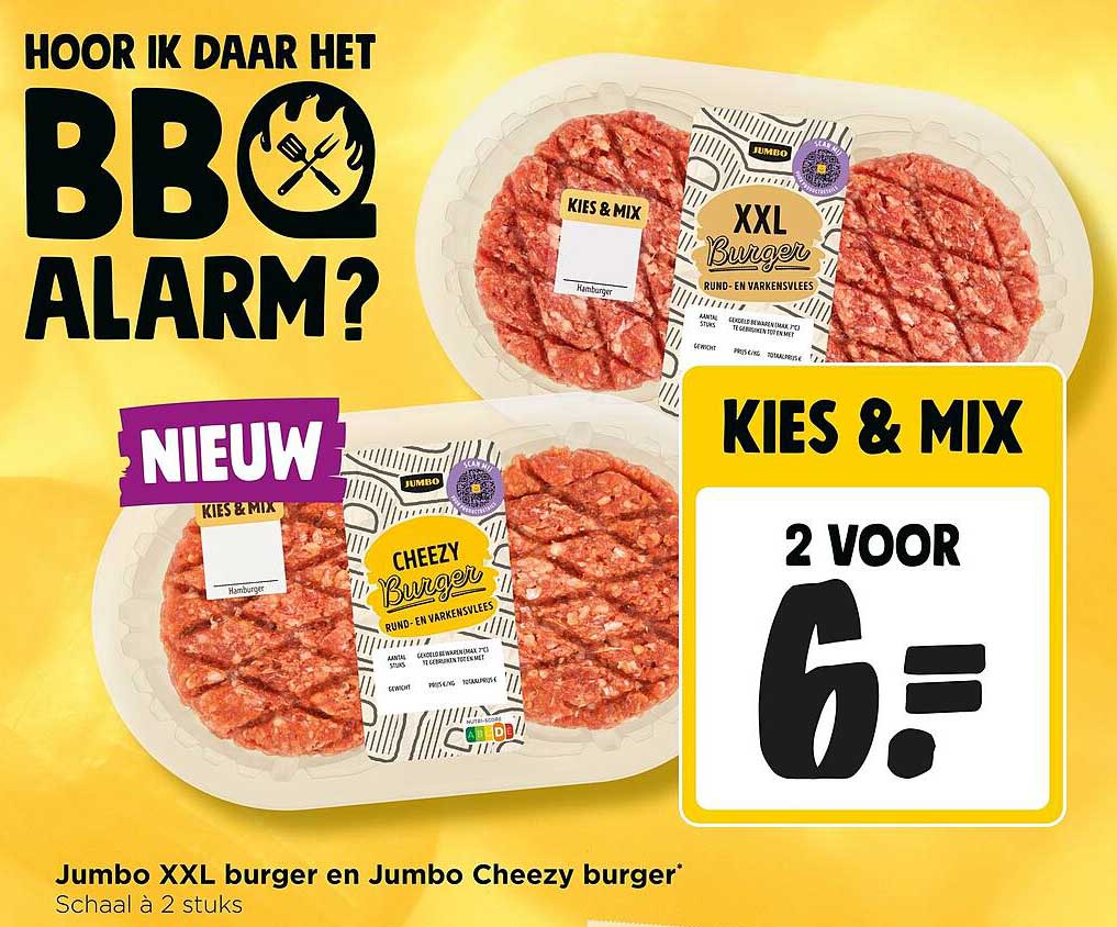 Jumbo XXL burger en Jumbo Cheezy burger