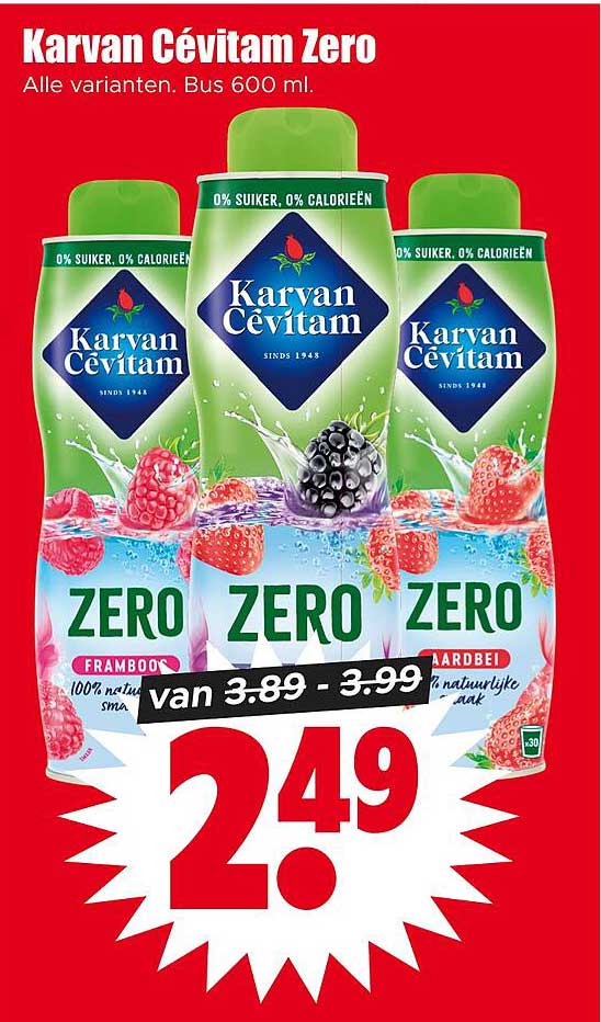 Karvan Cévitam Zero Alle varianten. Bus 600 ml.