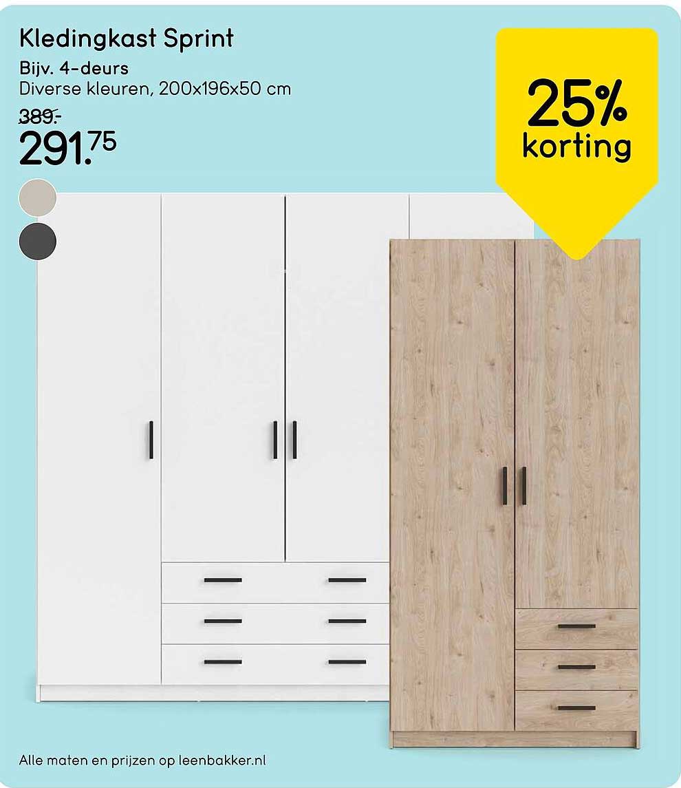 Kledingkast Sprint 25% korting