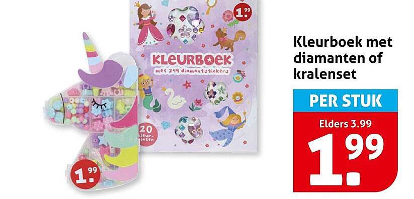 Kleurboek met diamanten of kralenset PER STUK