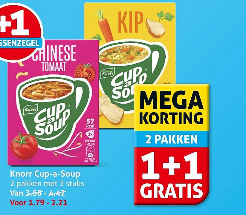 Knorr Cup-a-Soup 2 pakken met 3 stuks 1+1 gratis