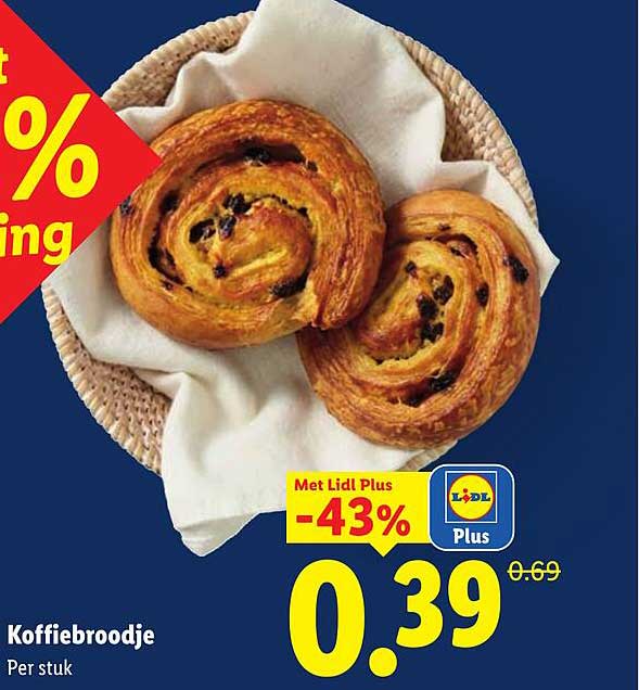 Koffiebroodje Per stuk Met Lidl Plus -43%