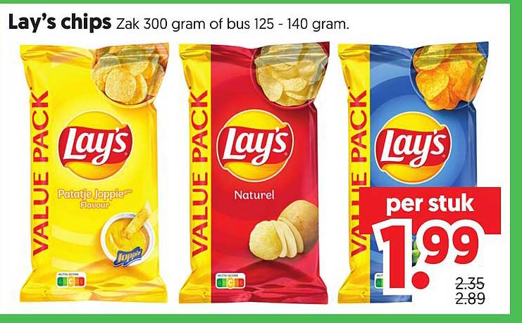 Lay’s chips Zak 300 gram of bus 125 - 140 gram.