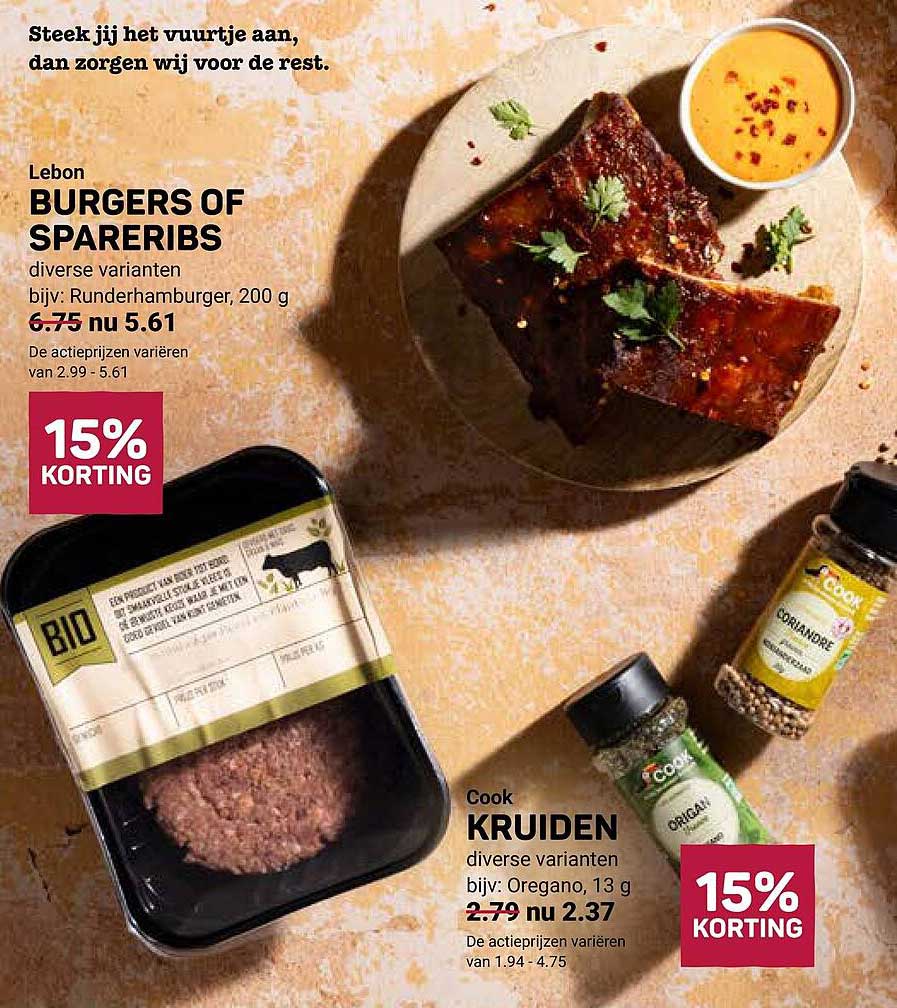 Lebon BURGERS OF SPARERIBS diverse varianten bijv: Runderhamburger, 200 g