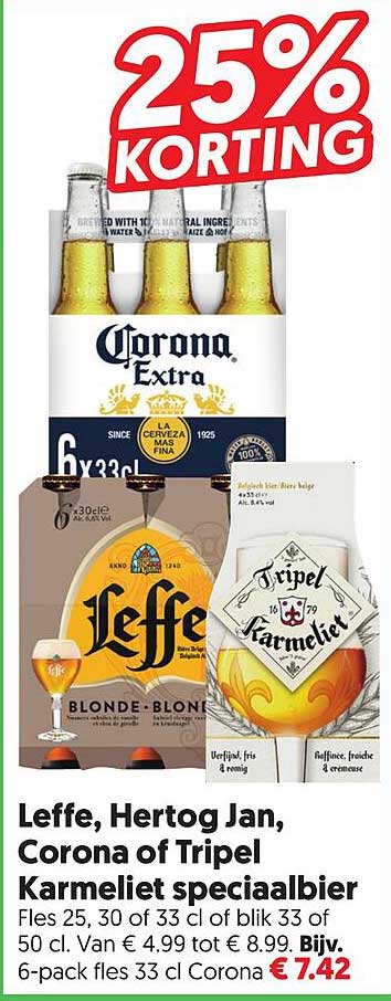 Leffe, Hertog Jan, Corona of Tripel Karmeliet speciaalbier
