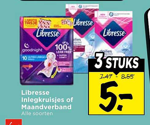 Libresse Inlegkruisjes of Maandverband Alle soorten