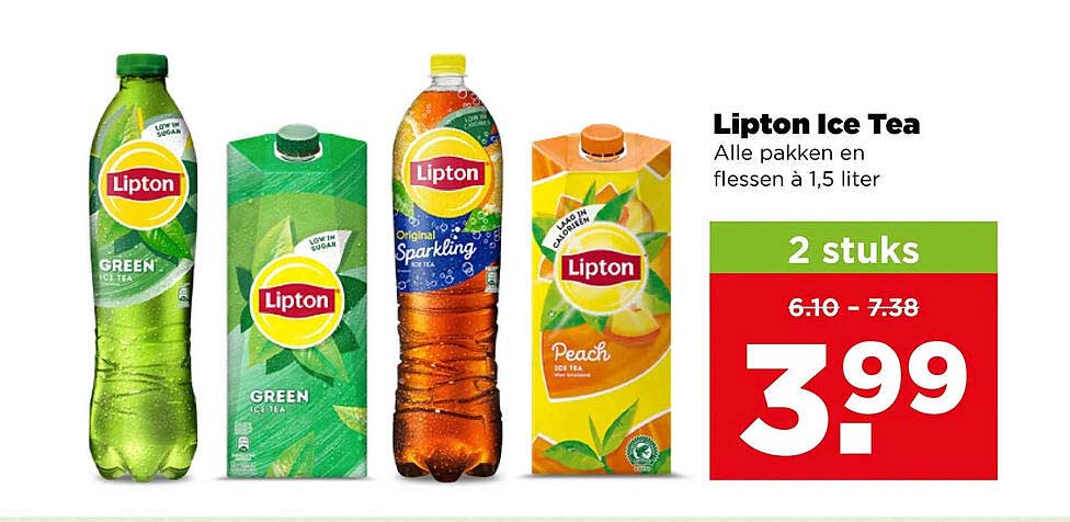 Lipton Ice Tea Alle pakken en flessen à 1,5 liter 2 stuks