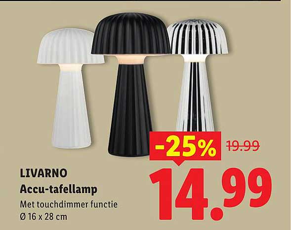 LIVARNO Accu-tafellamp -25%