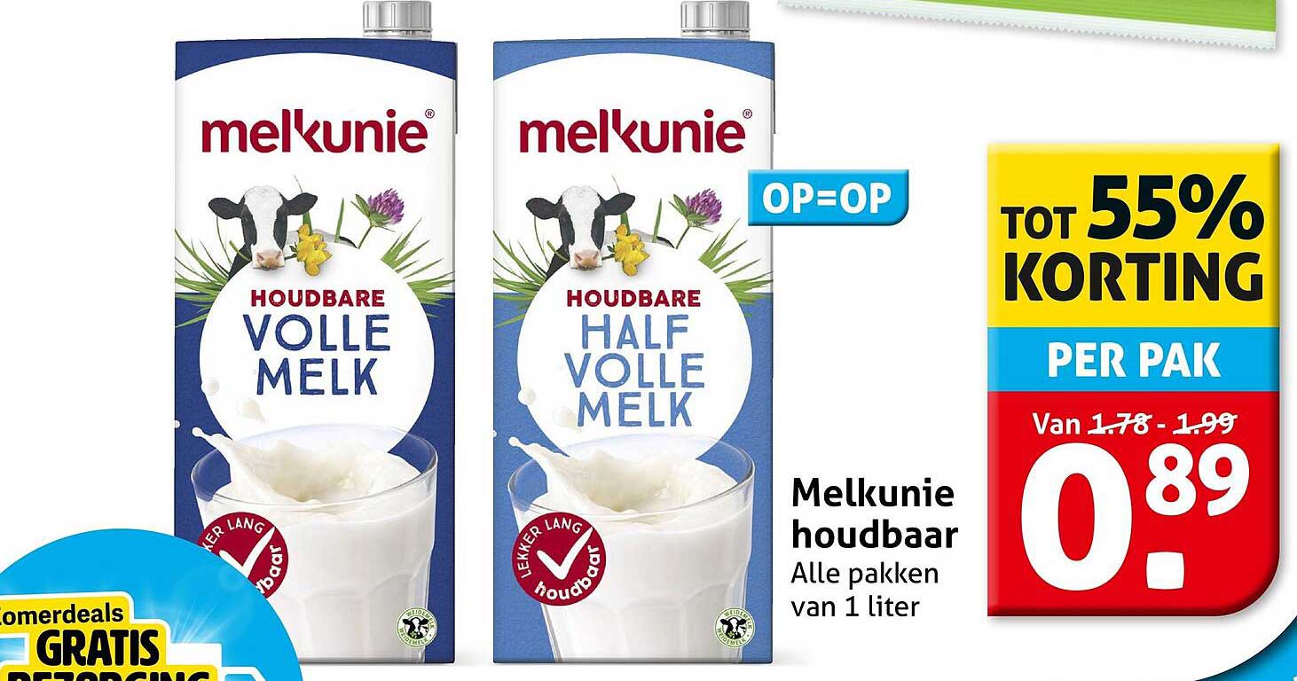 Melkunie houdbaar Alle pakken van 1 liter TOT 55% KORTING PER PAK