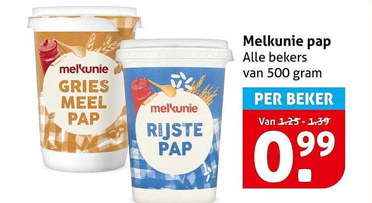 Melkunie pap Alle bekers van 500 gram PER BEKER