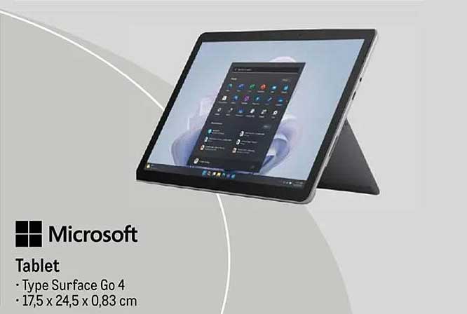 Microsoft Tablet • Type Surface Go 4 • 17,5 x 24,5 x 0,83 cm