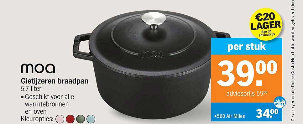 moa Gietijzeren braadpan 5.7 liter