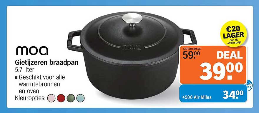 moa Gietijzeren braadpan 5.7 liter