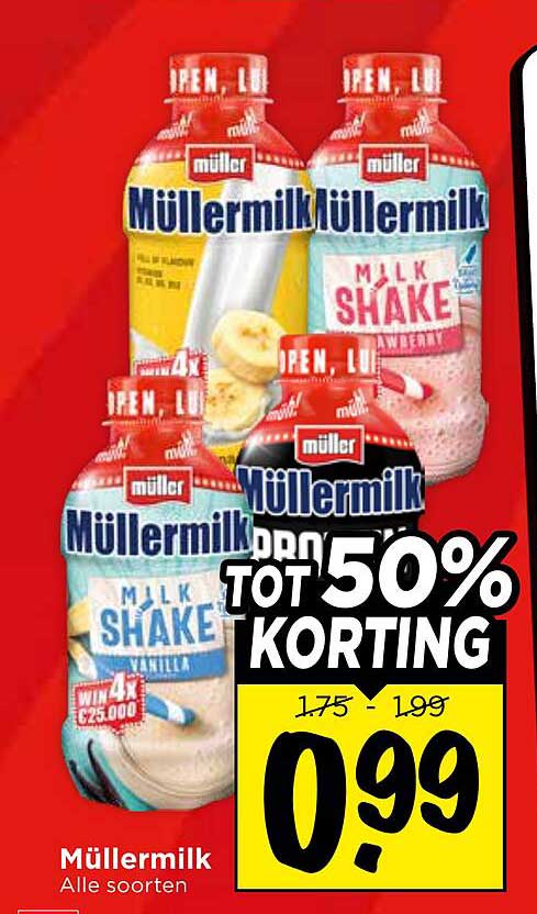 Müllermilk Alle soorten TOT 50% KORTING