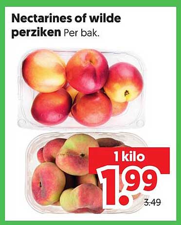 Nectarines of wilde perziken Per bak.