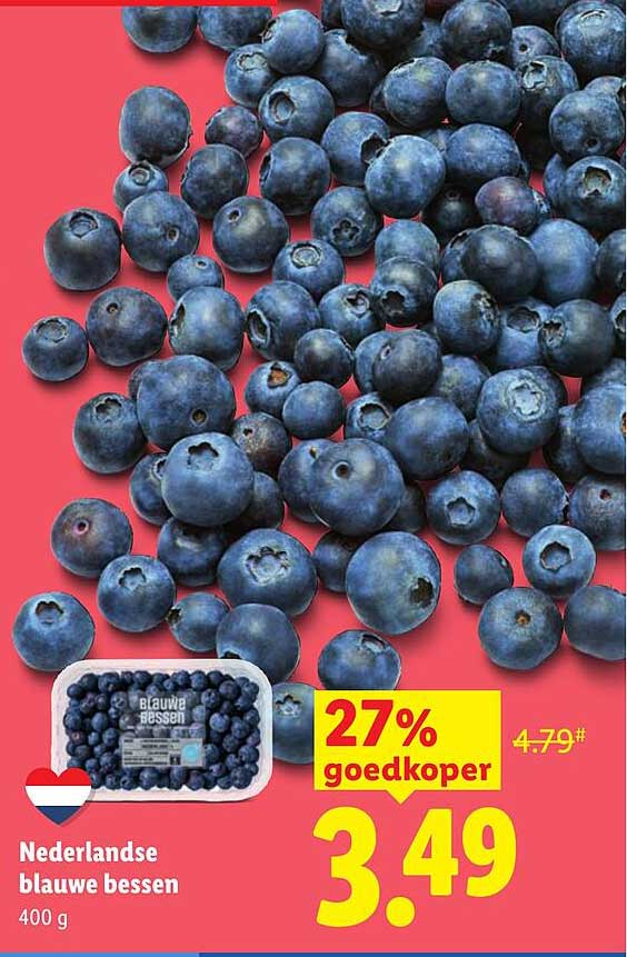 Nederlandse blauwe bessen 400 g 27% goedkoper