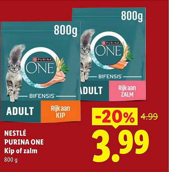 NESTLÉ PURINA ONE Kip of zalm 800 g -20%