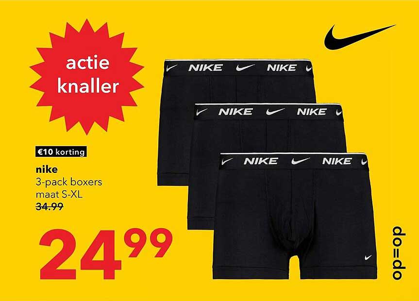 nike 3-pack boxers maat S-XL €10 korting