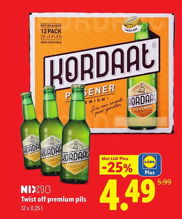 NIX18 Twist off premium pils -25%