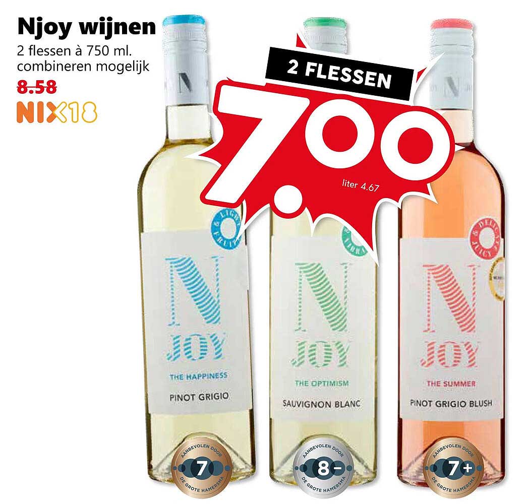 Njoy wijnen 2 flessen