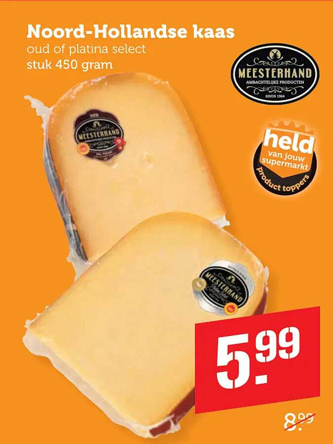 Noord-Hollandse kaas oud of platinia select stuk 450 gram