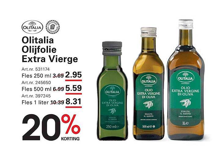 Olitalia Olijfolie Extra Vierge 20% korting