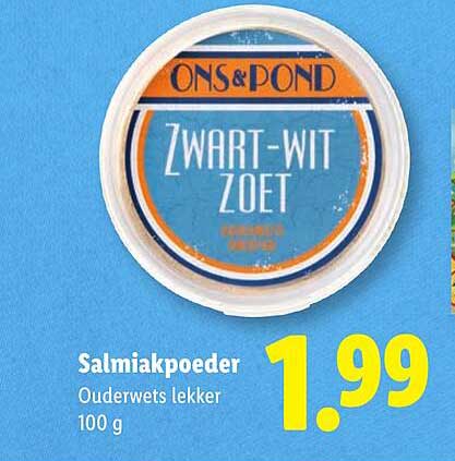 ONS&POND ZWART-WIT ZOET Salmiakpoeder