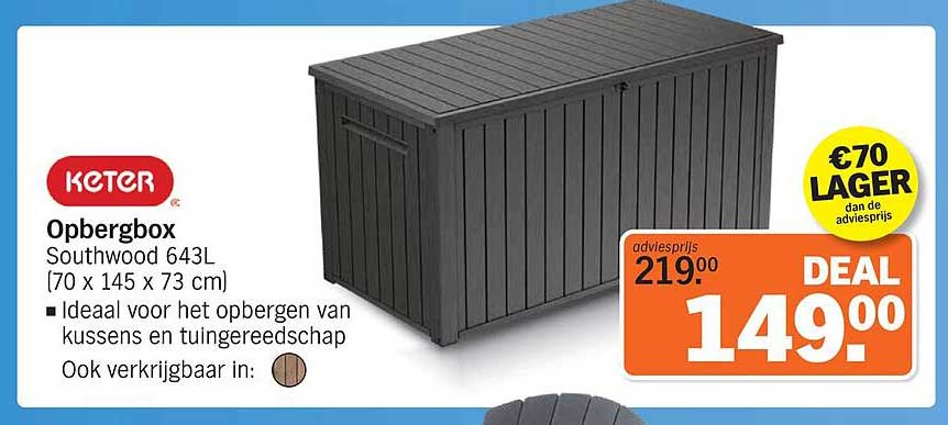 Opbergbox Southwood 643L (70 x 145 x 73 cm)