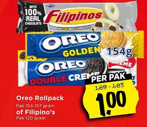 Oreo Rollpack of Filipinos Pak 154-157 gram of Filipinos Pak 120 gram PER PAK