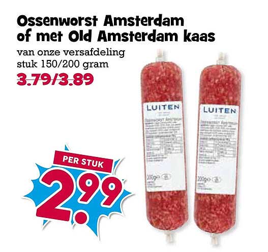 Ossenworst Amsterdam of met old Amsterdam kaas