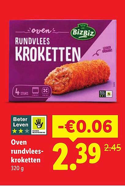 Oven rundvlees-kroketten 320 g