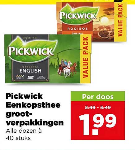 Pickwick Eenkopsthee grootverpakkingen