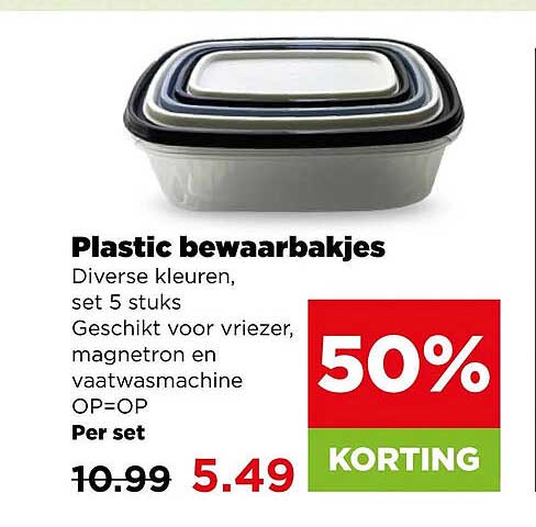 Plastic bewaarbakjes