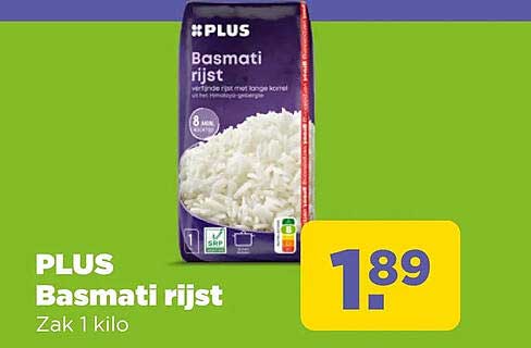 PLUS Basmati rijst Zak 1 kilo
