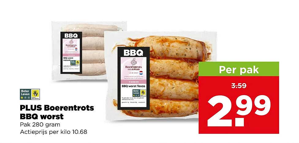 PLUS Boeren(t)rots BBQ worst