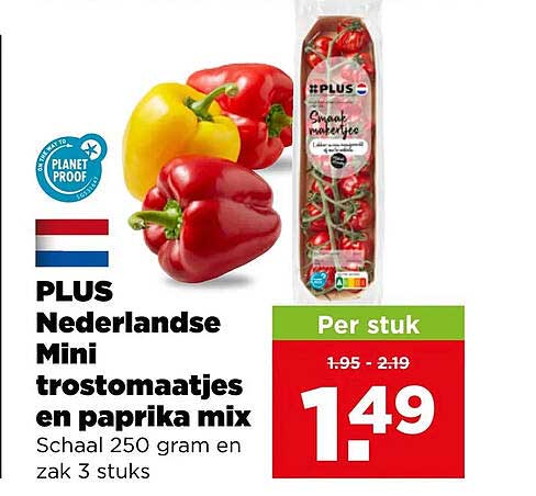 PLUS Nederlandse Mini trostomaatjes en paprika mix