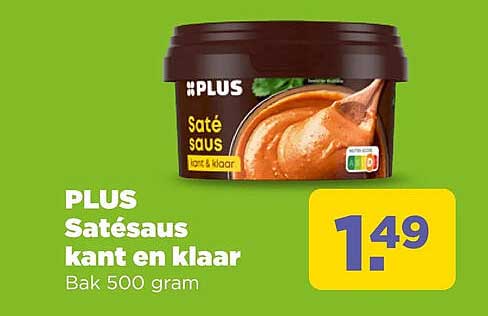 PLUS Satésaus kant en klaar Bak 500 gram