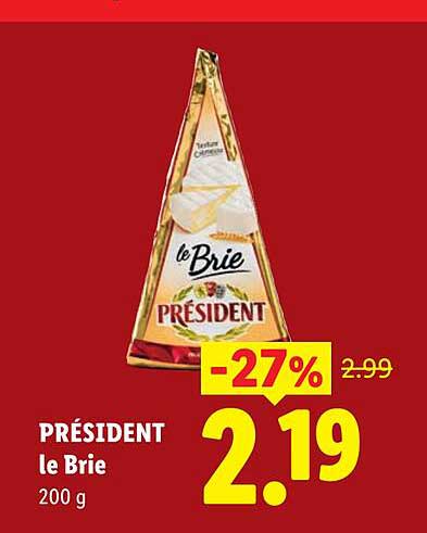 PRÉSIDENT le Brie 200 g -27%