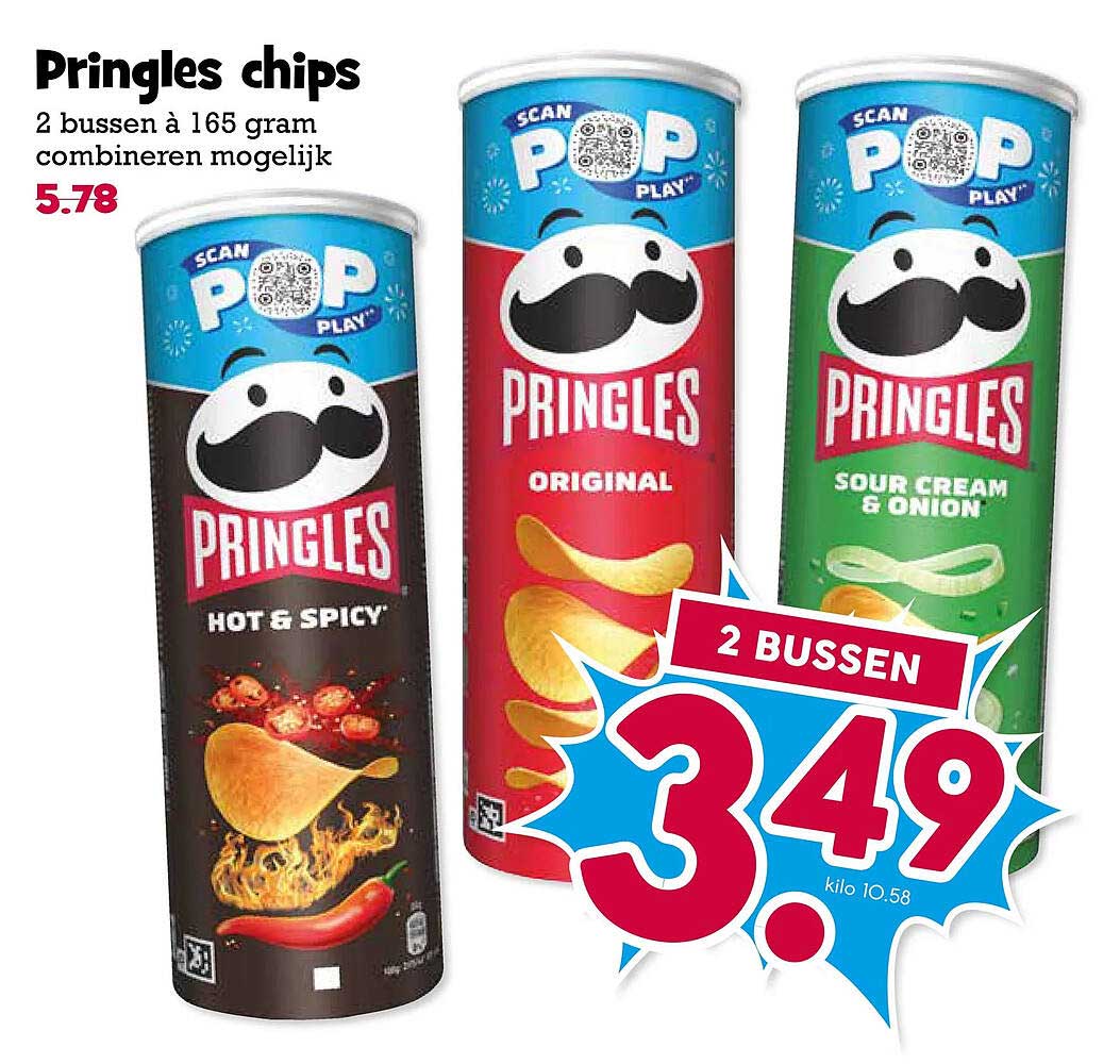 Pringles chips 2 bussen à 165 gram combineren mogelijk 2 bussen