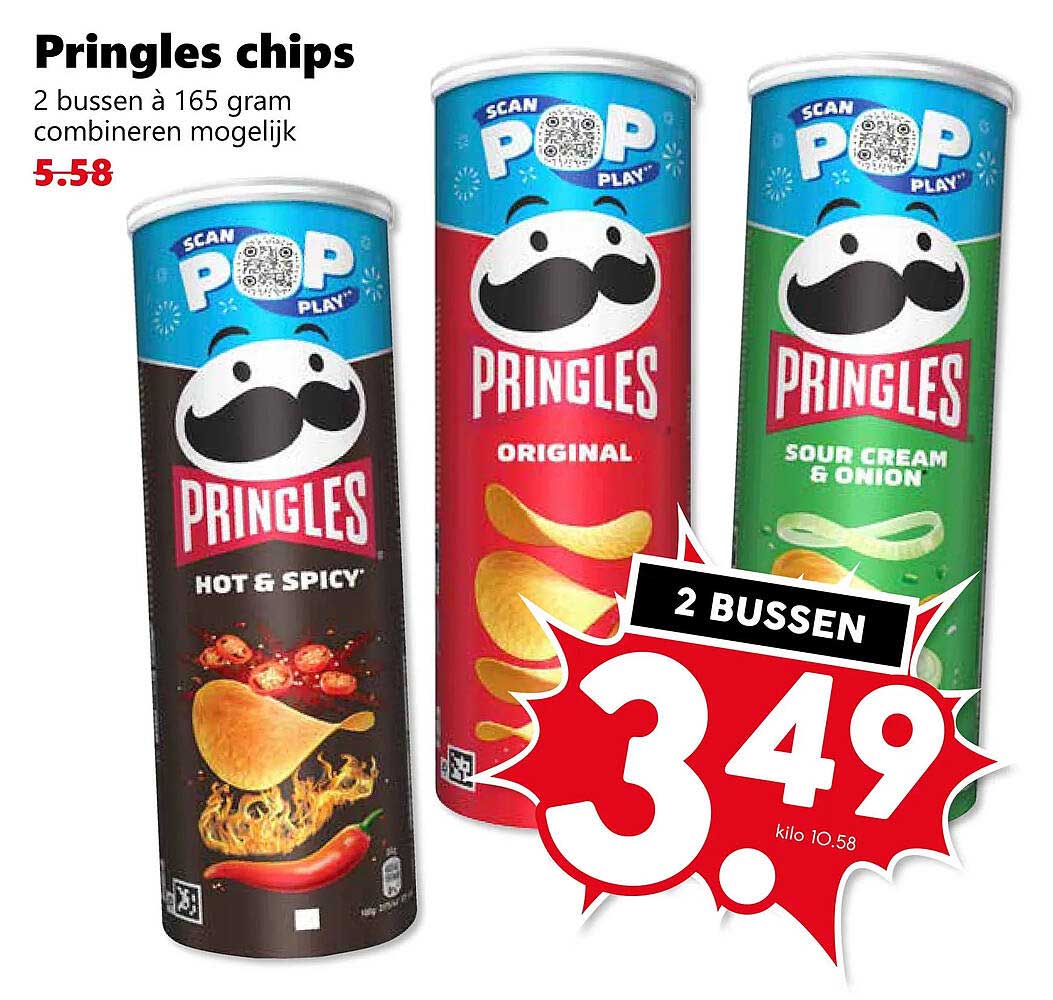 Pringles chips 2 bussen à 165 gram combineren mogelijk